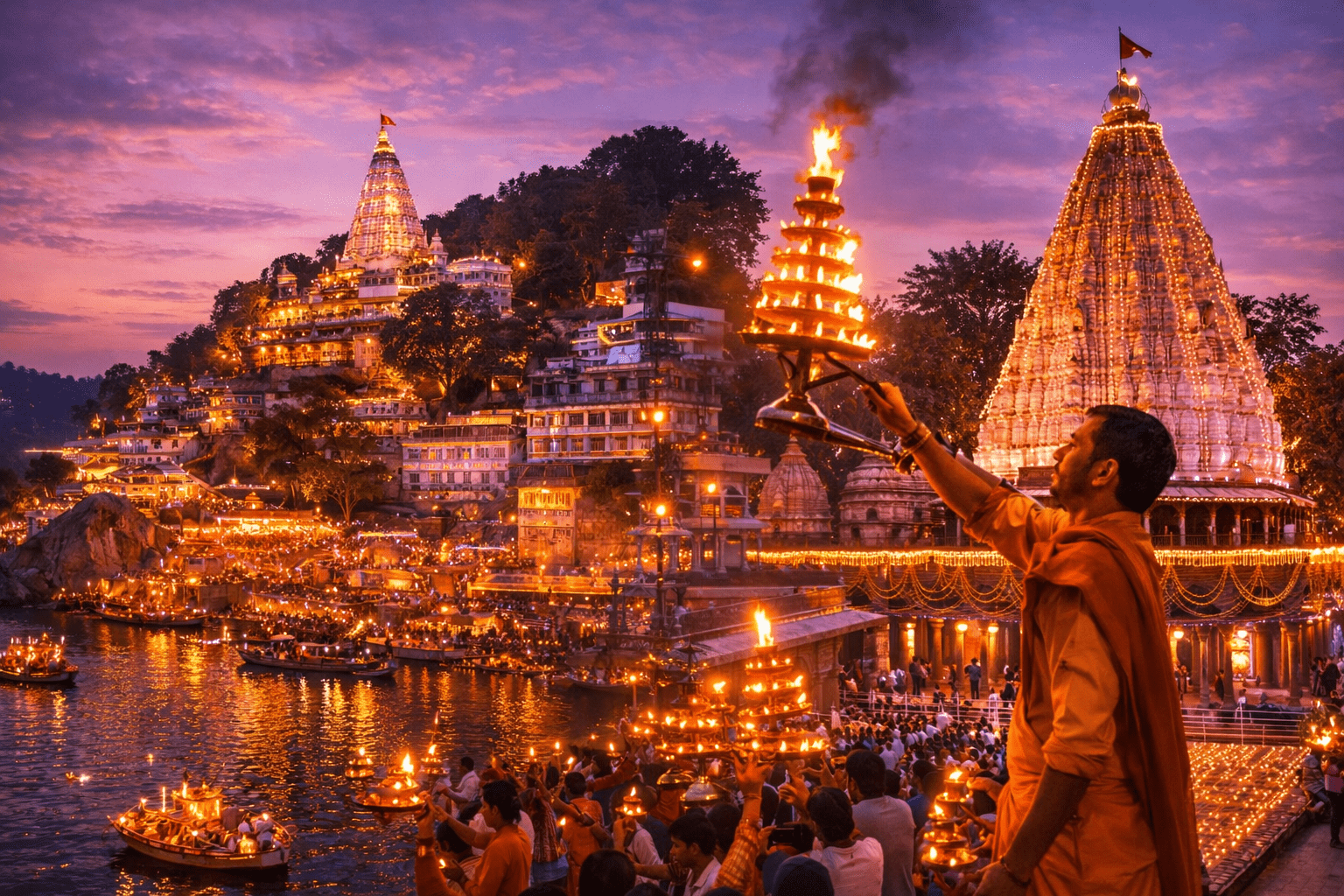Omkareshwar Temple on Narmada River
